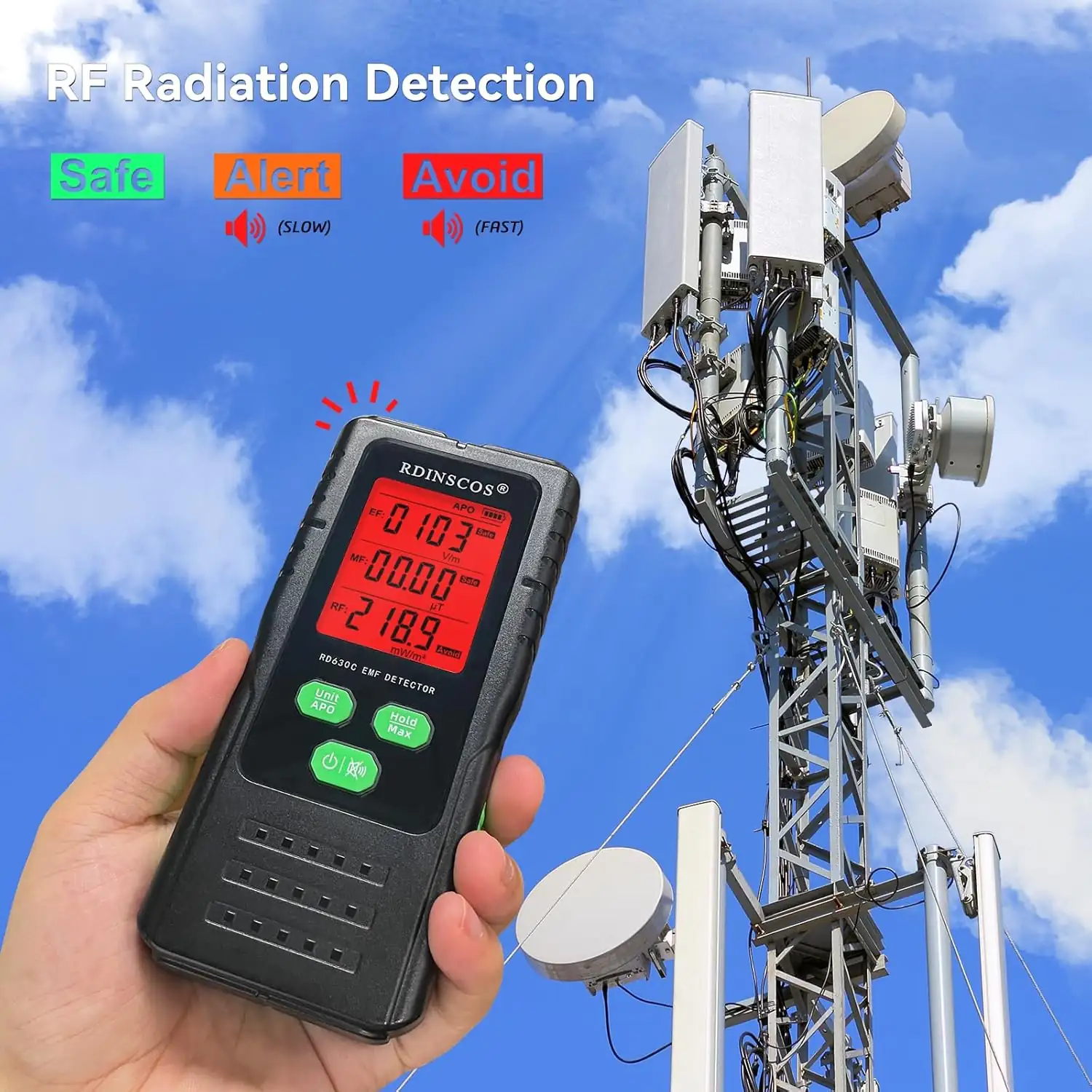 RDINSCOS EMF Meter 3-in-1 Colour Screen for Home UK gallery image 6