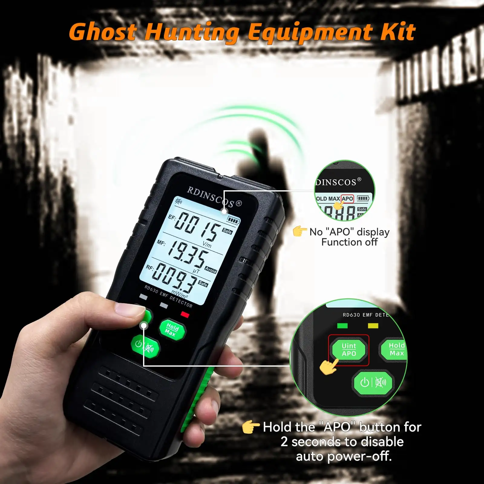 RDINSCOS EMF Meter 3-in-1 Colour Screen for Home UK gallery image 7